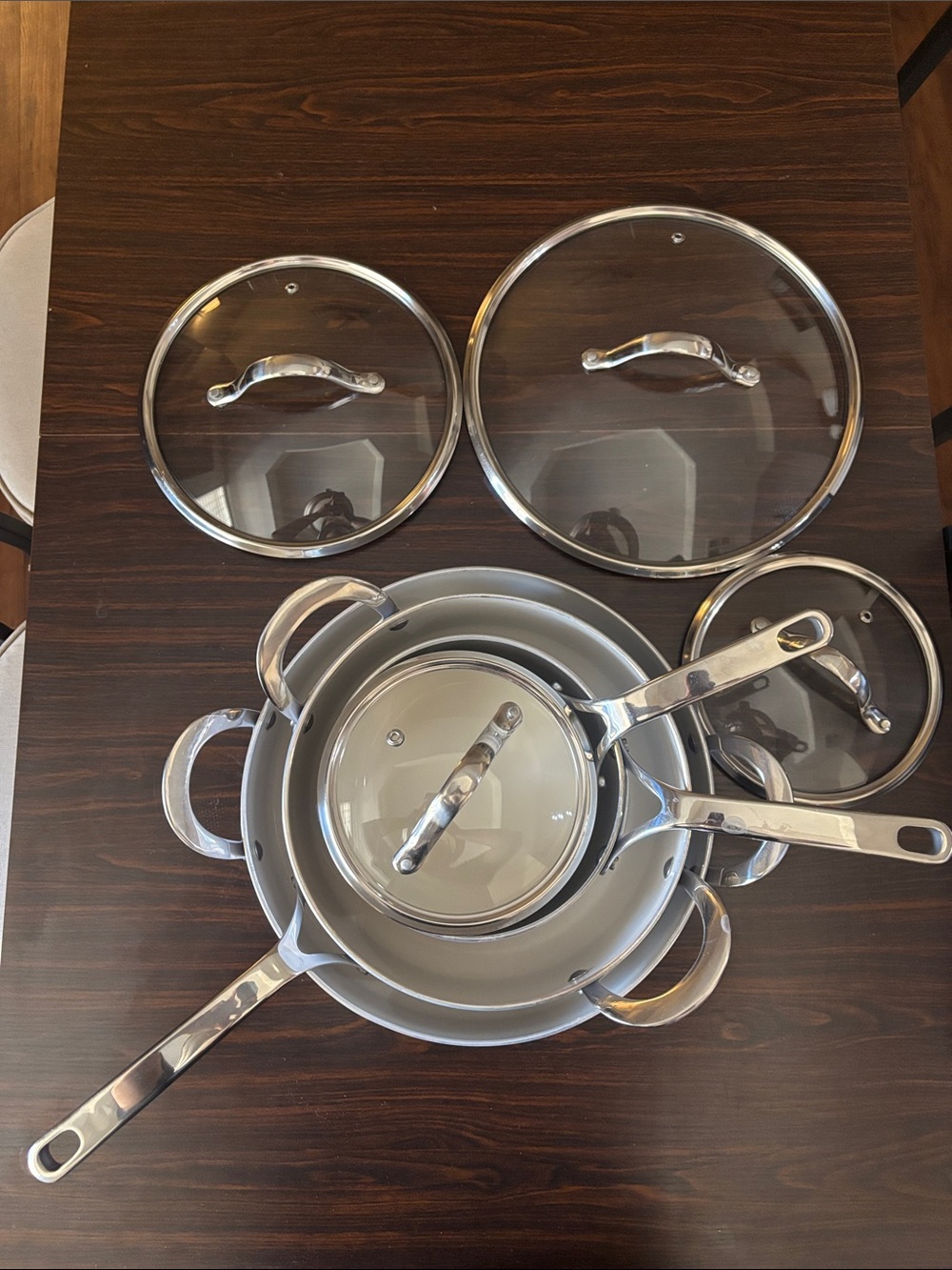Periwinkle Ceramic-Coated Cookware Set with Glass Lids